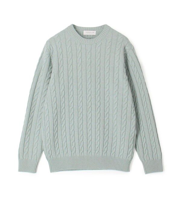 TOMORROWLAND MENS「TOMORROWLAND tricot スーパーファインラムウール ケーブルニット」|ニット・セーター|51 ライトグリーン