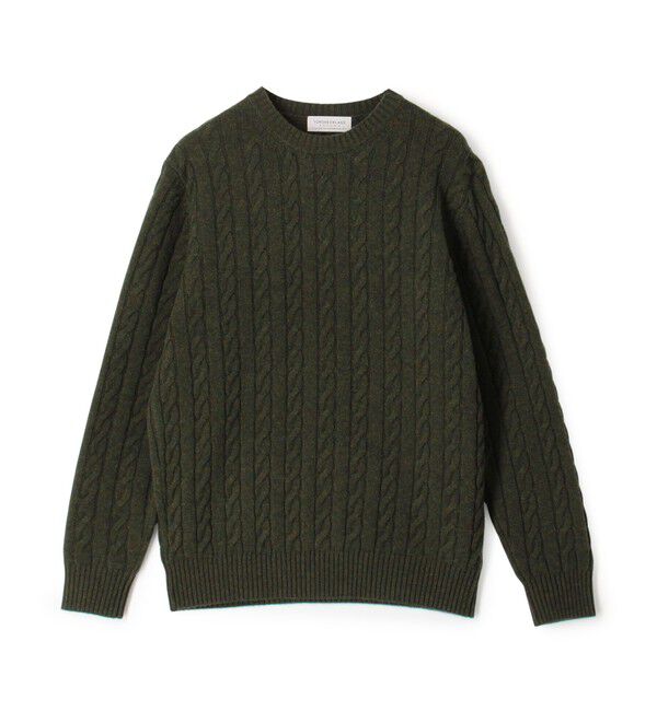 TOMORROWLAND MENS「TOMORROWLAND tricot スーパーファインラムウール ケーブルニット」|ニット・セーター|57 カーキ