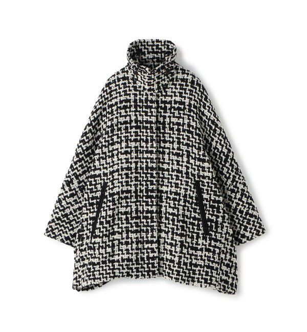 DES PRES「ビンテージブークレーツイード バルカラーコート」|ステンカラーコート|18 ブラック系