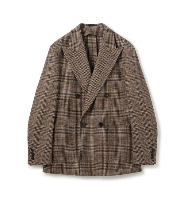 TOMORROWLAND MENS「ウールフランネル ダブルブレステッド4Bジャケット FOX BROTHERS」|テーラードジャケット|46 グレンチェック