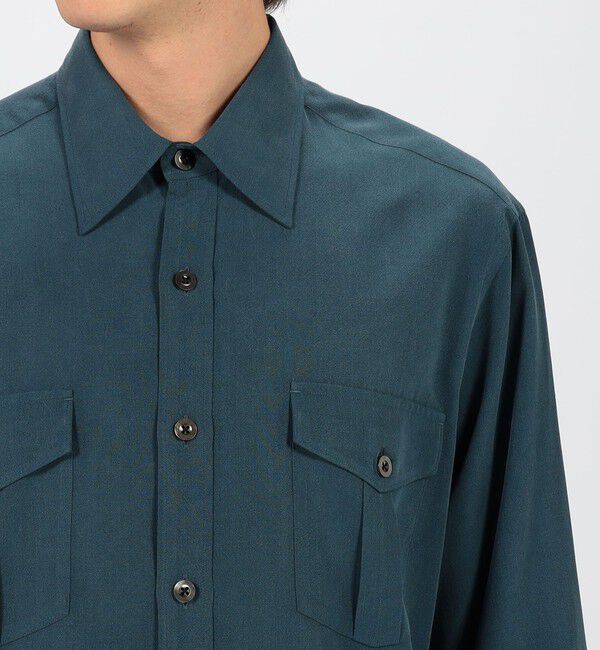 TOMORROWLAND MENS「シルクタフタ ダブルポケット レギュラーカラーシャツ」|シャツ・ブラウス|