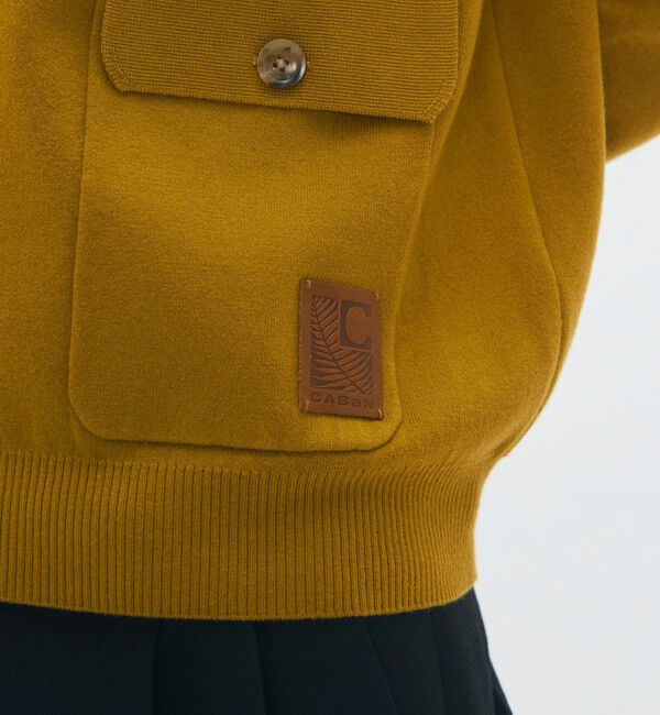 CABaN「コットンカシミヤ フラップポケットニットブルゾン」|カーディガン|