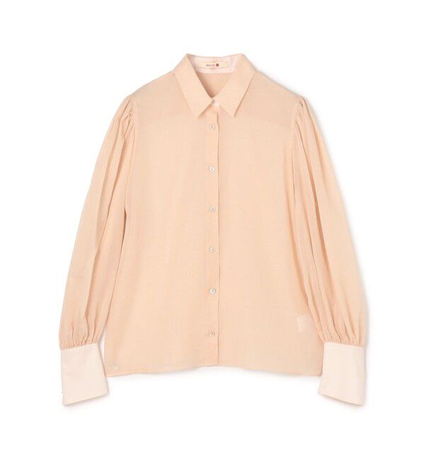 BACCA「コットンオーガンジー ギャザースリーブコンビシャツ」|シャツ・ブラウス|31 ライトピンク