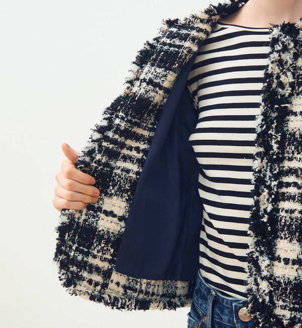 TOMORROWLAND collection「オーロラグレンチェック ノーカラージャケット」|ノーカラージャケット|