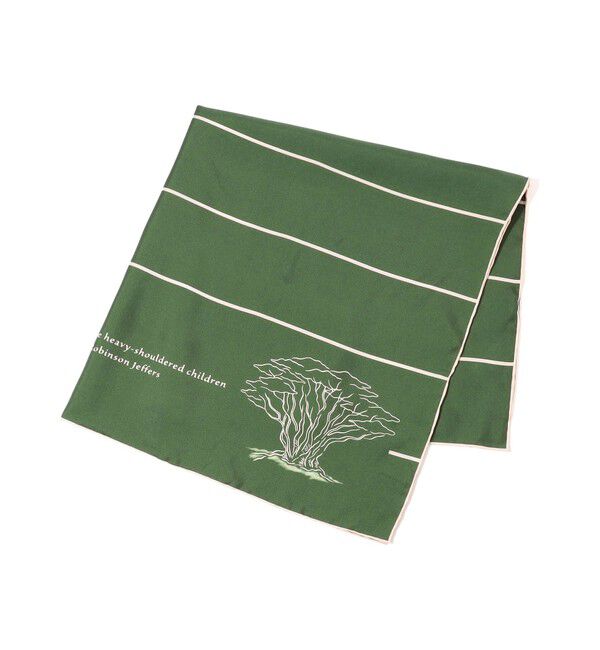 TOMORROWLAND GOODS「sense the pebble Cypress Tree シルクスカーフ」|バンダナ・スカーフ|56 カーキ系