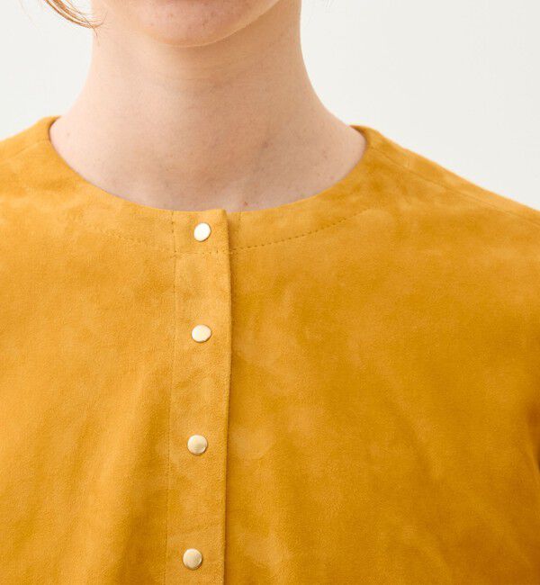 TOMORROWLAND collection「ゴートスエード クルーネックジャケット」|ノーカラージャケット|
