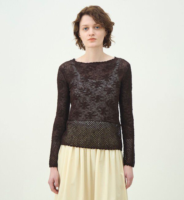 MACPHEE「レーシーニット ボートネックプルオーバー」|ニット・セーター|