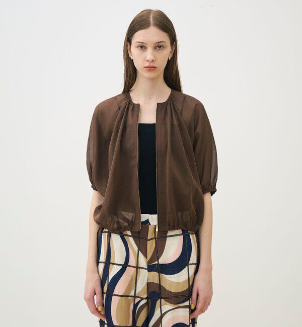 TOMORROWLAND collection「【WEB先行予約】ルコットンオーガンジー ジップアップライトブルゾン」|その他|