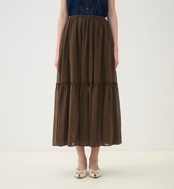 TOMORROWLAND collection「【WEB先行予約】ルコットンオーガンジー ティアードスカート」|スカート|