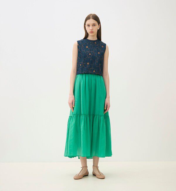 TOMORROWLAND collection「【WEB先行予約】ルコットンオーガンジー ティアードスカート」|スカート|