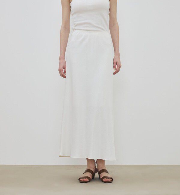 DES PRES「【WEB先行予約】ソフトサテン セミフレアスカート」|フレア|