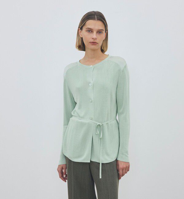 DES PRES「【WEB先行予約】 マットレーヨンシルクサテンコンビ バックドレープカーディガン」|カーディガン|