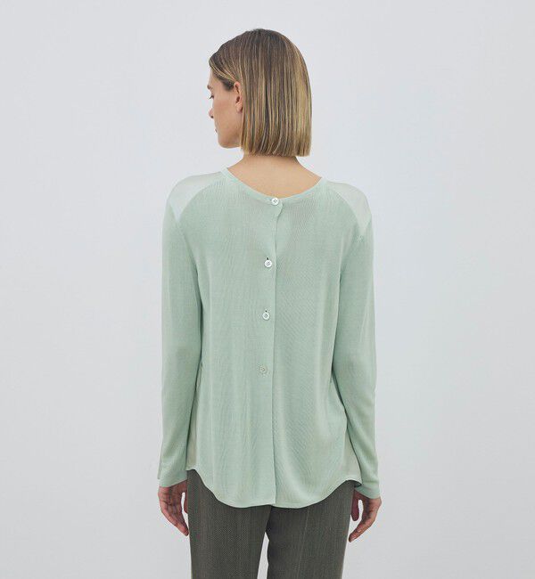 DES PRES「【WEB先行予約】 マットレーヨンシルクサテンコンビ バックドレープカーディガン」|カーディガン|