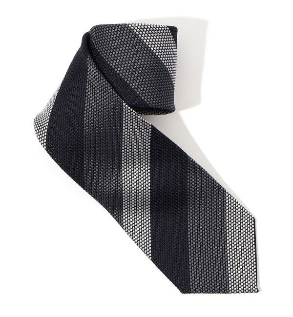 TOMORROWLAND GOODS「TOMORROWLAND シルクジャガード レジメンタルストライプネクタイ」|ネクタイ・蝶ネクタイ|18 グレー系