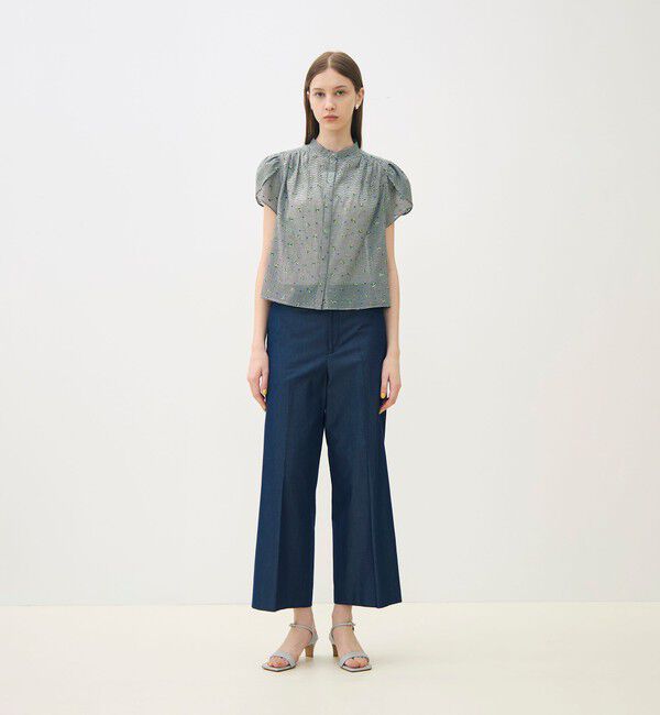 TOMORROWLAND collection「ギンガムエンブロイダリー ペタルスリーブブラウス」|シャツ・ブラウス|