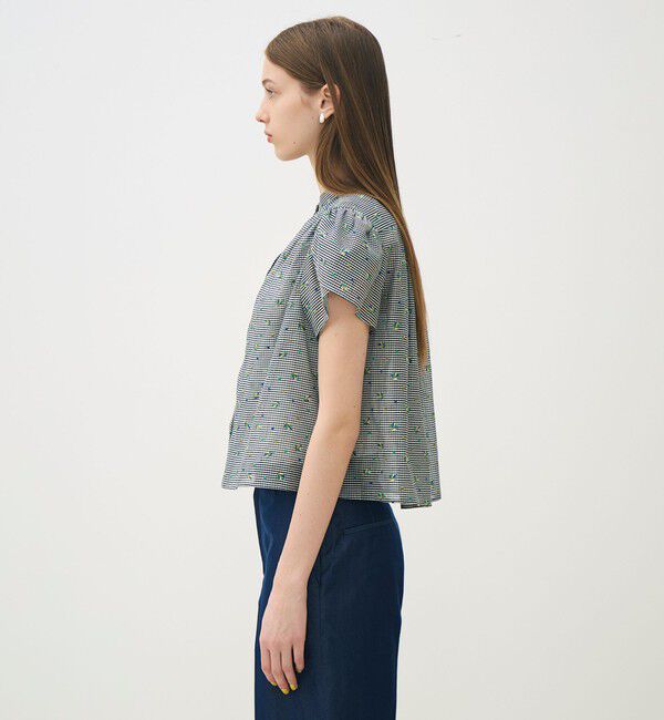 TOMORROWLAND collection「ギンガムエンブロイダリー ペタルスリーブブラウス」|シャツ・ブラウス|