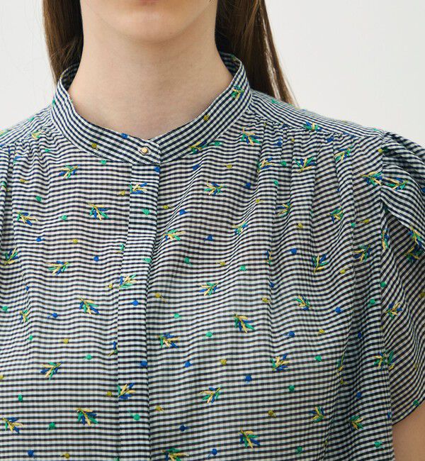 TOMORROWLAND collection「ギンガムエンブロイダリー ペタルスリーブブラウス」|シャツ・ブラウス|