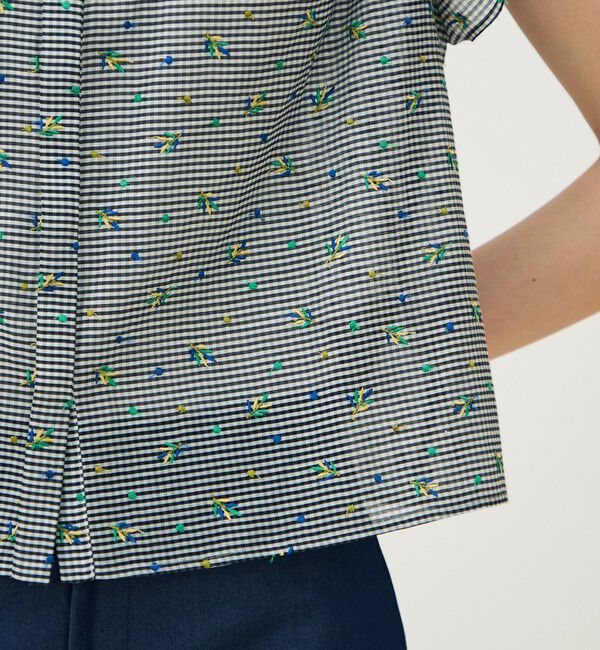 TOMORROWLAND collection「ギンガムエンブロイダリー ペタルスリーブブラウス」|シャツ・ブラウス|