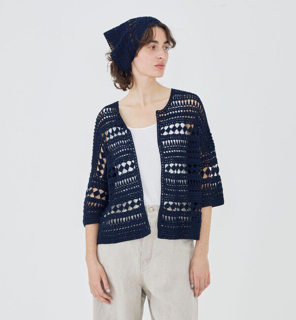 GALERIE VIE「【WEB先行予約】コットンクロシェ カラーレスジャケット」|カーディガン|