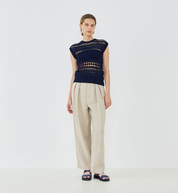 GALERIE VIE「【WEB先行予約】コットンクロシェ ノースリーブプルオーバー」|ニット・セーター|