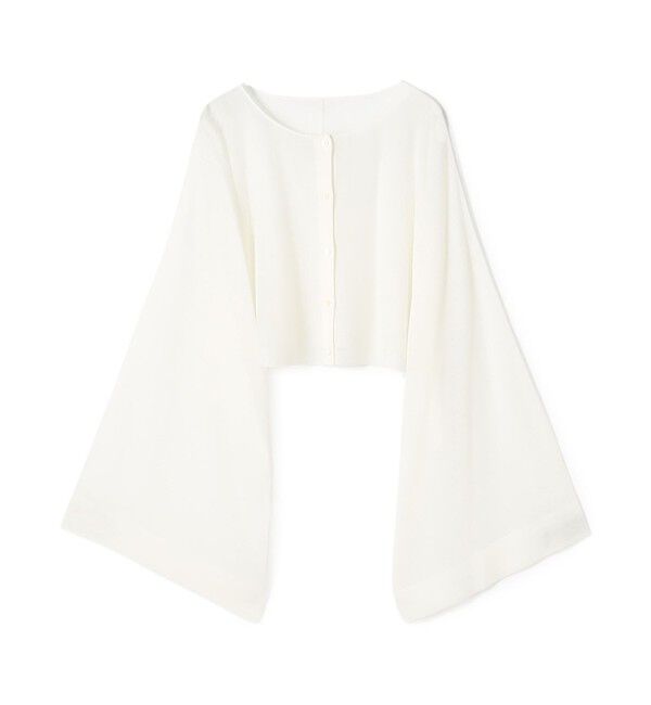 DES PRES「ハイツイストウールポリエステル クロップドショールカーディガン」|カーディガン|11 ホワイト