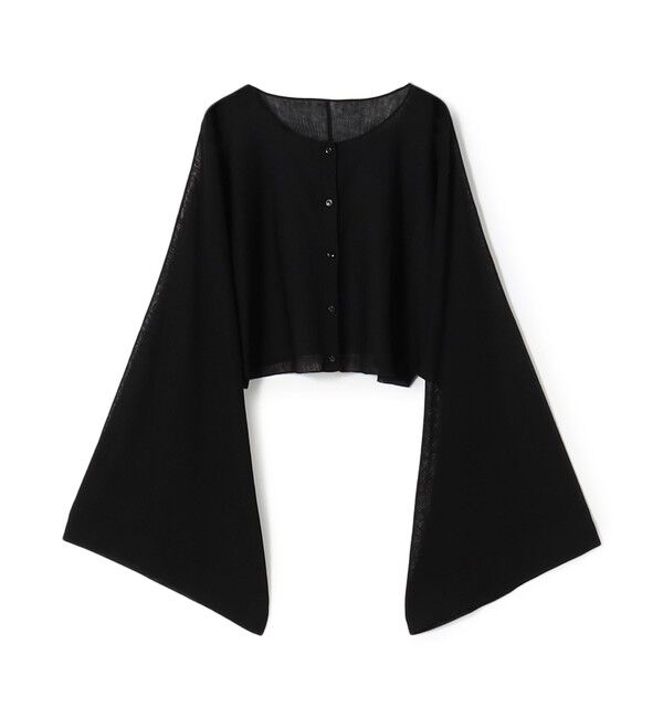 DES PRES「ハイツイストウールポリエステル クロップドショールカーディガン」|カーディガン|19 ブラック