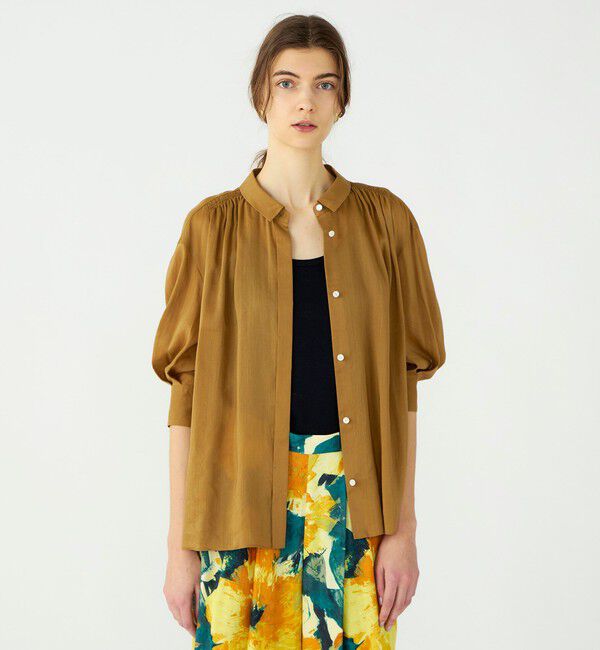 Ballsey「スムースラミー ハーフスリーブブラウス」|シャツ・ブラウス|