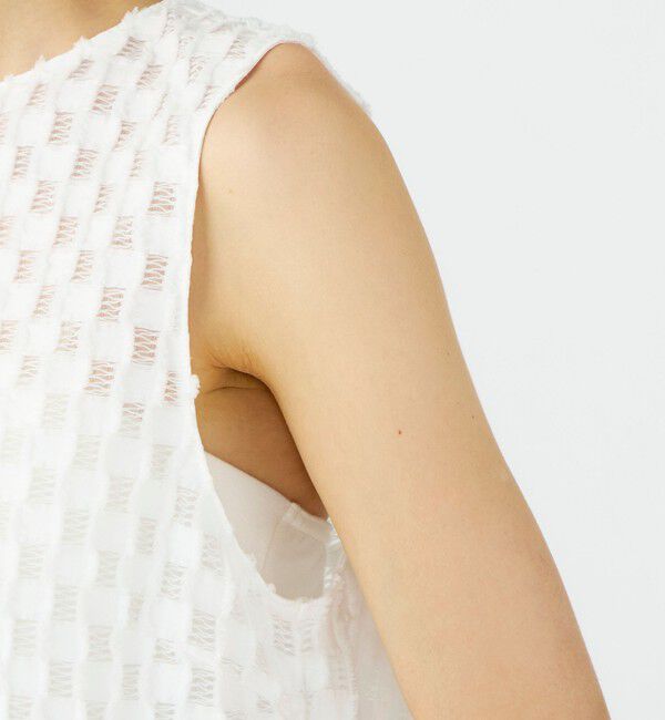 Ballsey「グリッドカットジャカード ノースリーブブラウス」|シャツ・ブラウス|