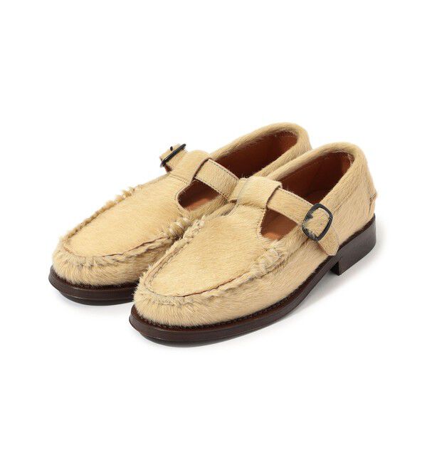 TOMORROWLAND GOODS「HEREU Alber Calf Hair カーフヘアーシューズ」|モカシン|41 ライトベージュ