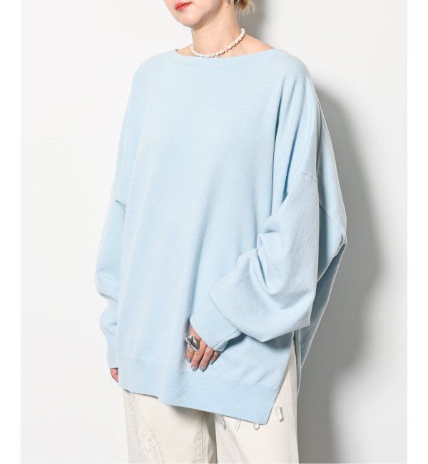  「《追加》OFF-SHOULDER STRETCH SWEATER3：ニット」|ニット・セーター|サックスブルー