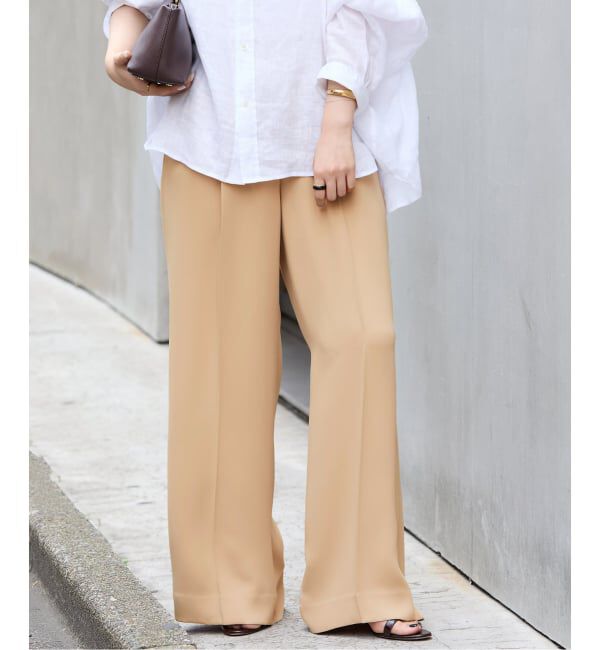 Plage「les Tendre easy care スラックス」|スラックス|ベージュ