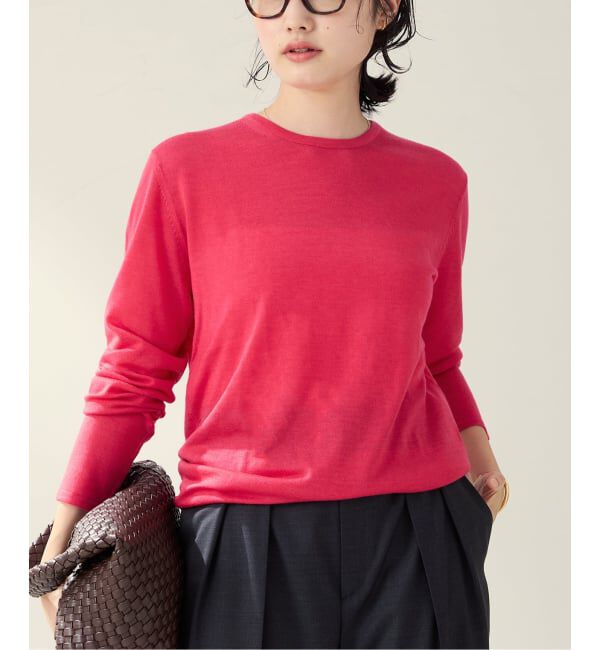 Plage「CU WO Fine Knit New プルオーバー」|ニット・セーター|レッド A