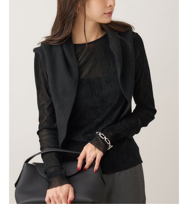 Plage「《一部カラーWEB限定追加》Flocky Mesh ロンT」|Tシャツ・カットソー|ブラック