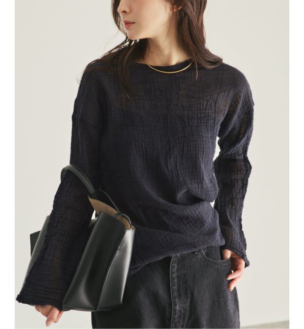 Plage「《WEB限定追加》LES ATELIERS FRANCAIS DE CONFECTION 別注 T-ブラウス」|シャツ・ブラウス|ブラック