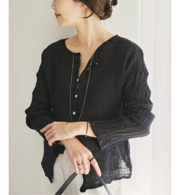 Plage「《追加予約》LES ATELIERS FRANCAIS DE CONFECTION 別注 OPEN BTN 2WAY ブラウス 2」|シャツ・ブラウス|ブラック