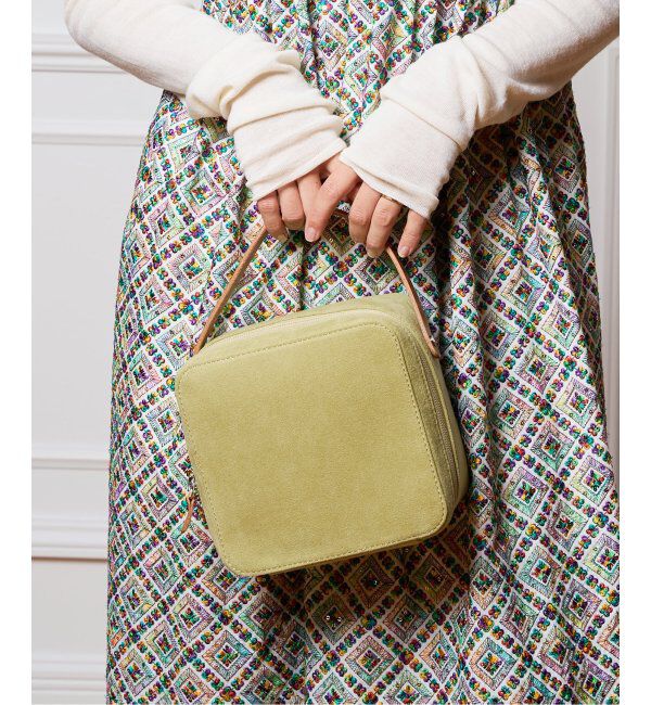 IENA LA BOUCLE「AURALEE/オーラリー LEATHER SMALL TRAVEL CASE MADE B バッグ A24AB03AE」|ハンドバッグ|グリーン