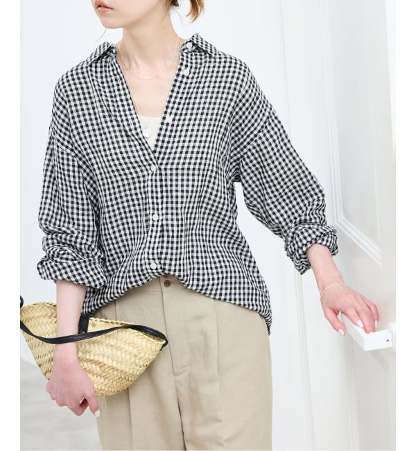 SLOBE IENA「リネンコットンレギュラーシャツ」|シャツ・ブラウス|