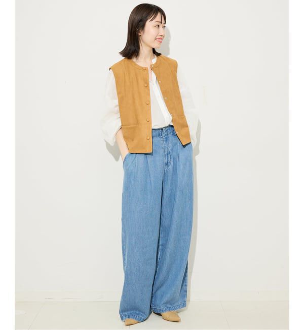 SLOBE IENA「《4サイズ展開/追加3》LEDENIM TUCK TROUSERデニム」|デニム|