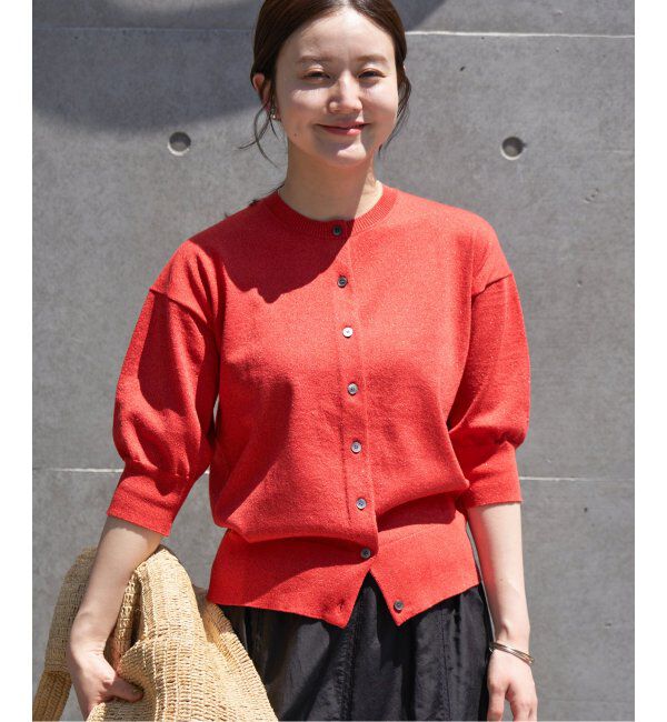 IENA「《追加》LEVITAクルーカーディガン」|カーディガン|