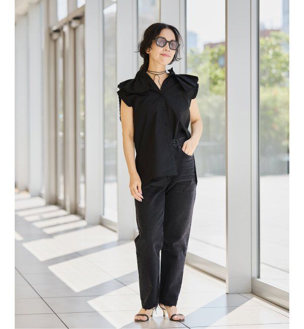 IENA LA BOUCLE「IENA LA BOUCLE C/Pポプリンフリルカラーシャツ」|シャツ・ブラウス|