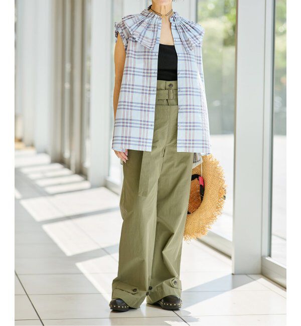 IENA LA BOUCLE「IENA LA BOUCLE C/Pポプリンフリルカラーシャツ」|シャツ・ブラウス|