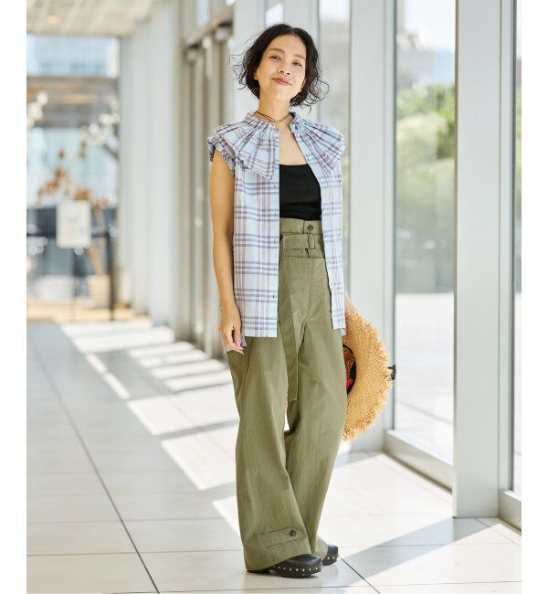 IENA LA BOUCLE「IENA LA BOUCLE C/Pポプリンフリルカラーシャツ」|シャツ・ブラウス|