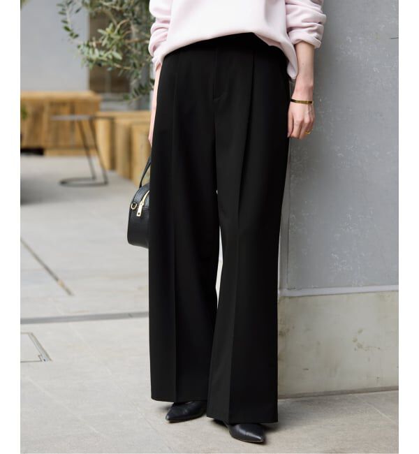 SLOBE IENA「《WEBのみ4サイズ展開/追加》TRワイドトラウザー」|スラックス|