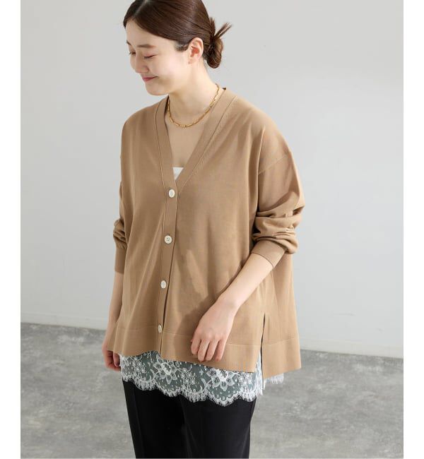 IENA「アセテートシルクVネックカーディガン」|カーディガン|