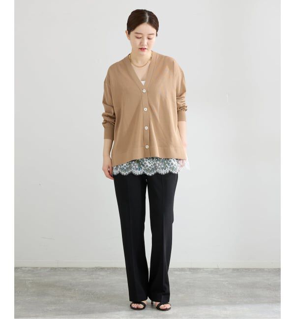 IENA「アセテートシルクVネックカーディガン」|カーディガン|