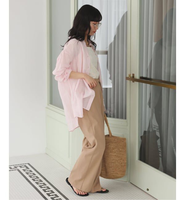 SLOBE IENA「《WEBのみ4サイズ展開/シリーズあり》リネンmixストレッチパンツ」|その他|