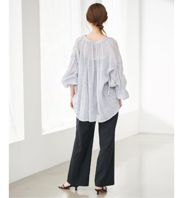 SLOBE IENA「《WEBのみ4サイズ展開/シリーズあり》リネンmixストレッチパンツ」|その他|