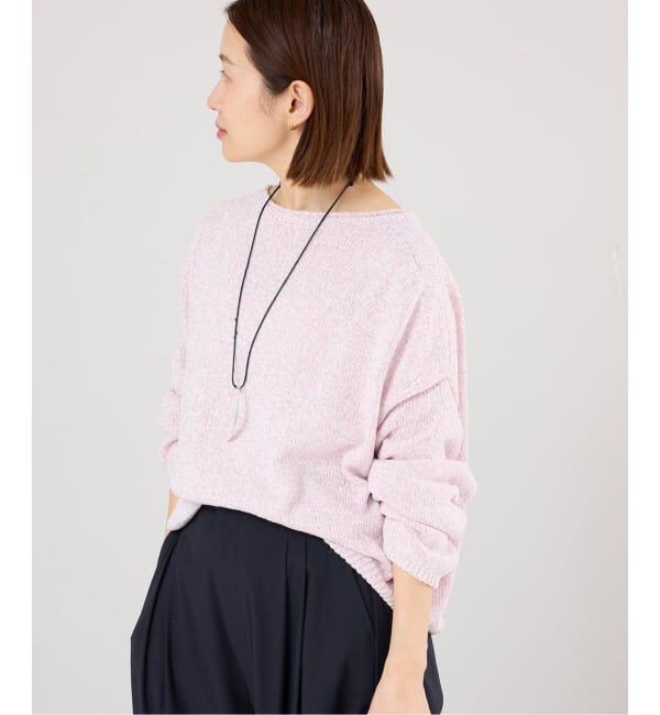 IENA「ミックスヤーン ワイドプルオーバー」|ニット・セーター|