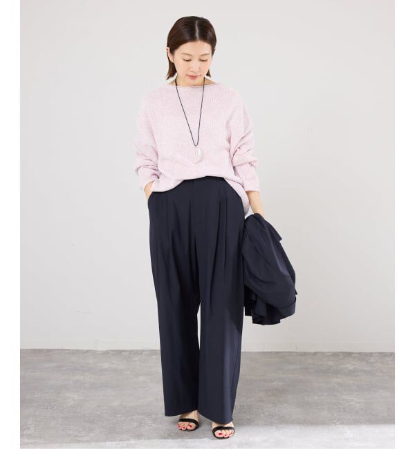 IENA「ミックスヤーン ワイドプルオーバー」|ニット・セーター|