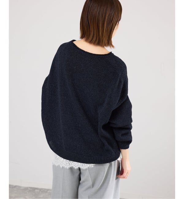 IENA「ミックスヤーン ワイドプルオーバー」|ニット・セーター|